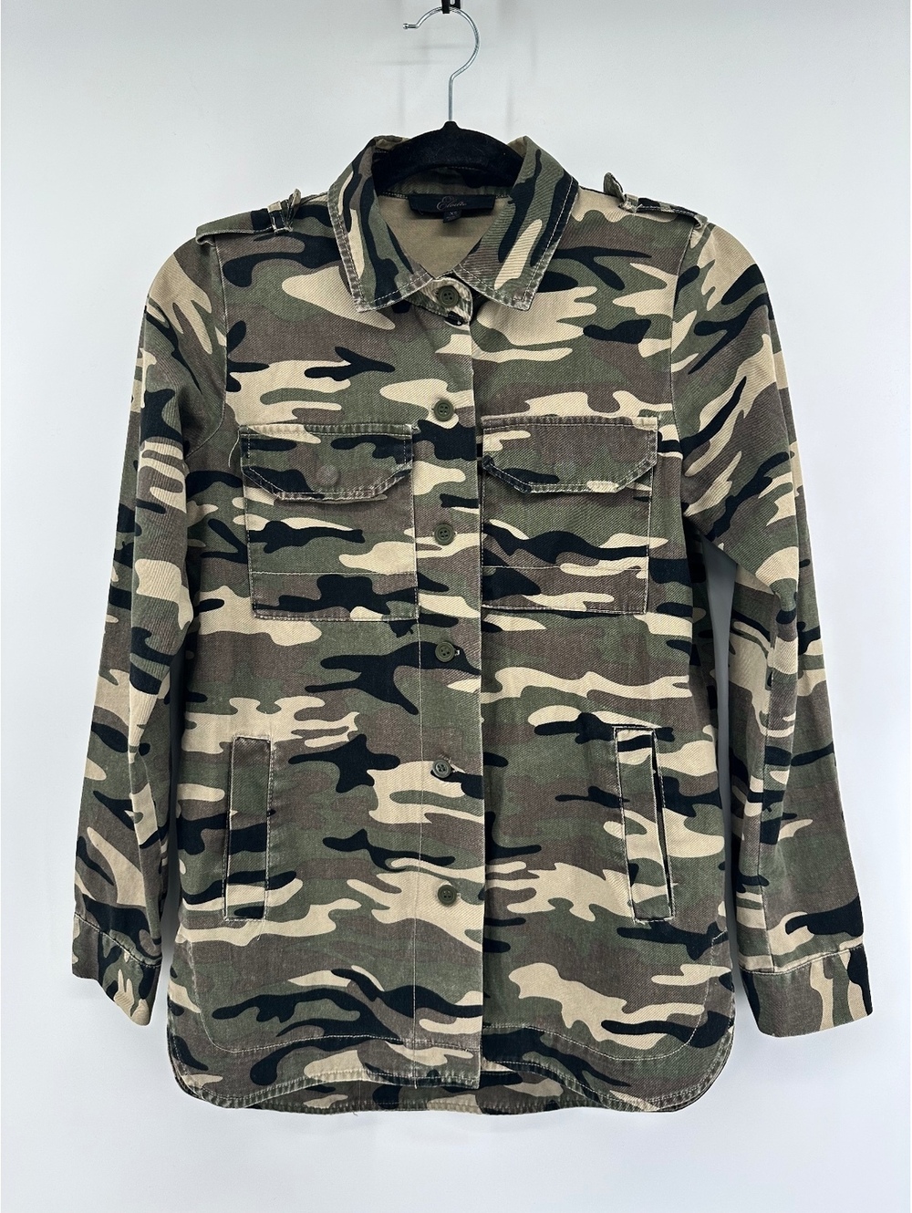 Elodie Women’s Camo Utility Shirt Jacket – Size